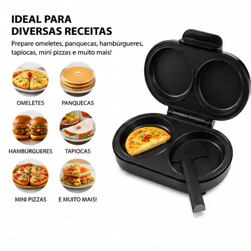 Pães de queijo e massas assadas na frigideira elétrica