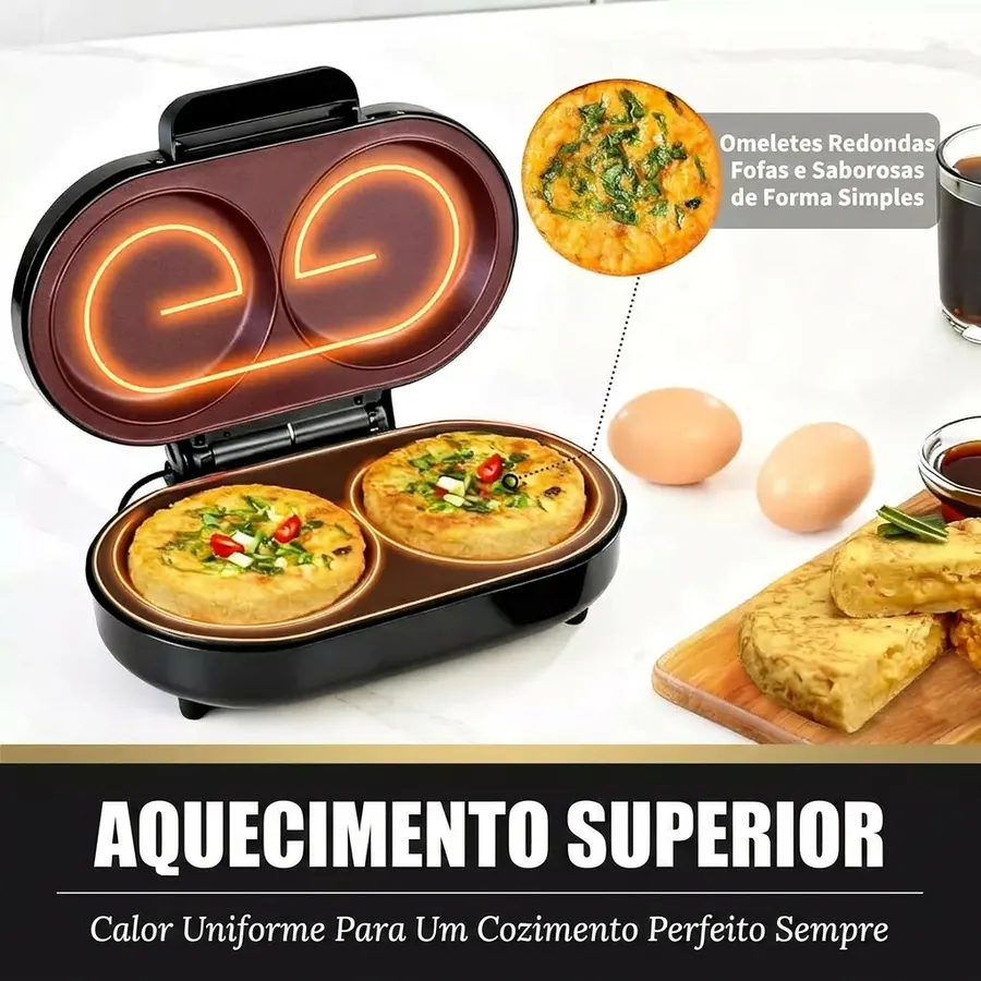 Omeletes fofas preparadas na panela elétrica